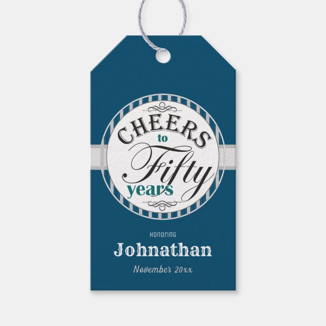 Étiquettes-cadeau 50e anniversaire encourage à cinquante ans (Devant)