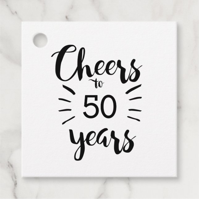 Étiquettes Cadeau 50e anniversaire - Joyeux à 50 ans (Devant)