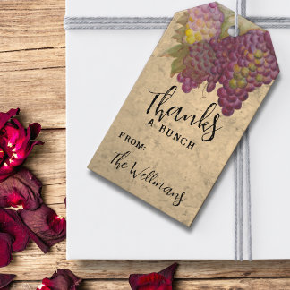 Étiquettes-cadeau 50ème Fête du Vignoble Rustique "Merci beaucoup" s