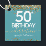 Étiquettes Cadeau 50th Birthday Gold Elegant Script Favor Tags<br><div class="desc">Belle bordure en fausse feuille avec reflets chatoyants sur la bordure supérieure et inférieure. Tout le texte est ajustable et facile à changer pour vos besoins de partie. Grande élégante conception modèle de 50ème anniversaire.</div>