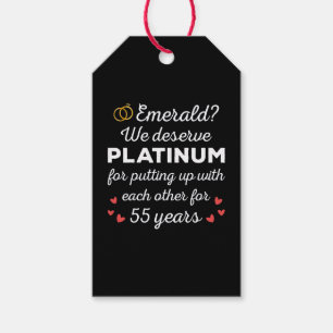 Étiquettes-cadeau 55e anniversaire du Mariage I - Emerald Funny Coup