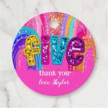 5e anniversaire Hot rose Rainbow Sequin Girl