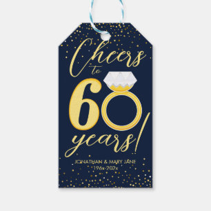 Étiquettes-cadeau 60e anniversaire du Mariage