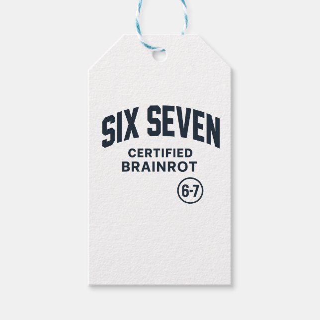 Étiquettes-cadeau 6 7 Certified Brain Rot (Devant)