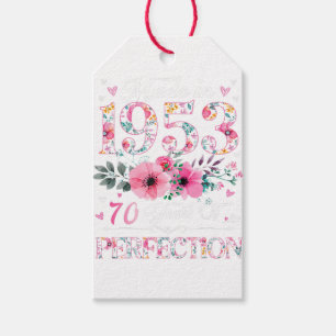Étiquettes-cadeau 70 Ans Fabriqué En 1953 Floral 70e Anniversaire Ca