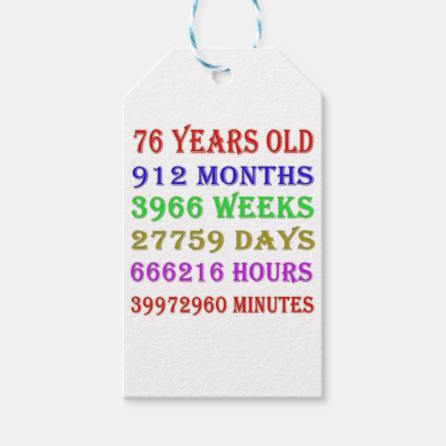 Étiquettes-cadeau 76e anniversaire Jalons (Devant)