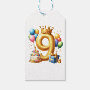 Étiquettes-cadeau 9e anniversaire doré