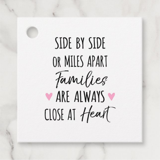 Étiquettes Cadeau À côté ou à Miles Apart Families are Close at Hear (Devant)