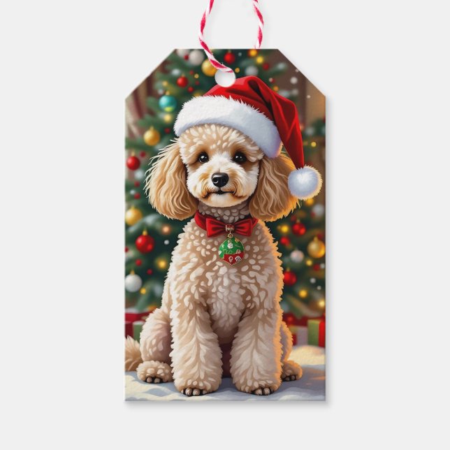 Étiquettes-cadeau A Cute Festive Poodle Christmas   (Devant)