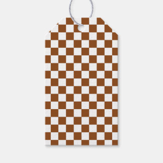 Étiquettes-cadeau à damiers Brown et blanc