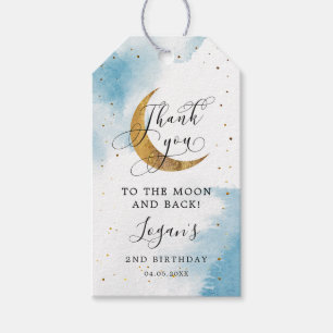 Étiquettes-cadeau À la lune et arrière garçon Anniversaire Favori