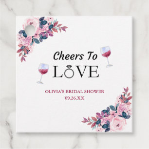 Étiquettes Cadeau À l'amour Floral Dégustation de vin Enterrement de