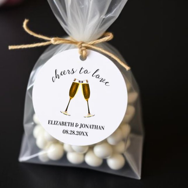 Étiquettes Cadeau À l'amour, flûtes de champagne (Créateur téléchargé)