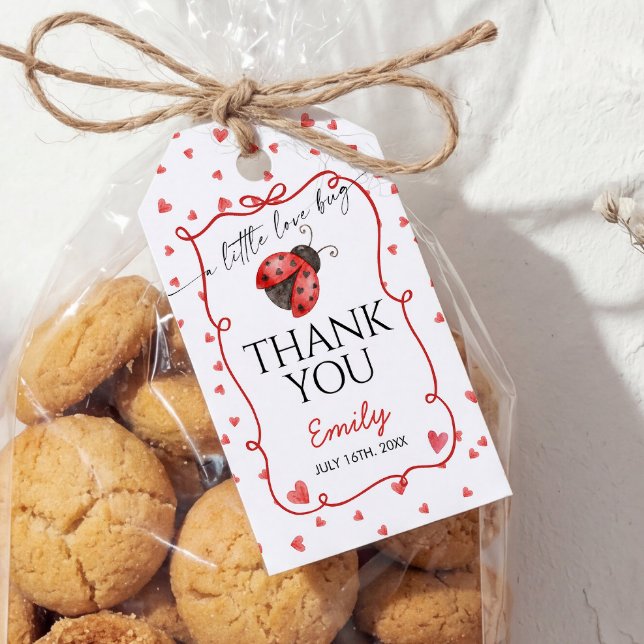 Étiquettes-cadeau A Little Love Bug Thank You (Créateur téléchargé)