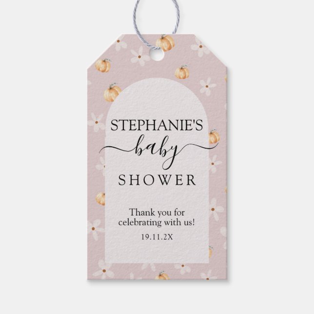Étiquettes-cadeau A Little Pumpkin Is On The Way Fall Baby Shower  (Devant)