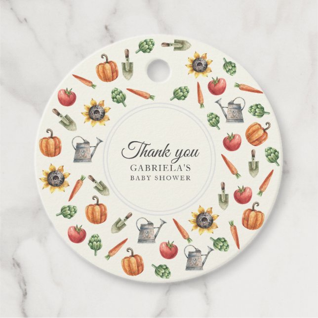 Étiquettes Cadeau A Little Sprout Is On the Way Thank You  (Devant)