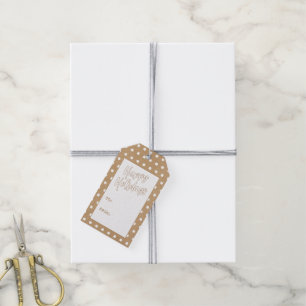 Étiquettes-cadeau À petits pois blancs en panne sur mesure sur Faux