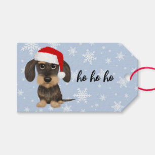 Étiquettes-cadeau À poils durs Dachshund Cute Teckel Chien Noël