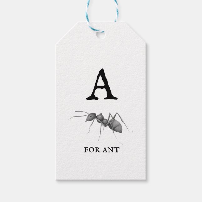 Étiquettes-cadeau "A" pour Ant (Devant)