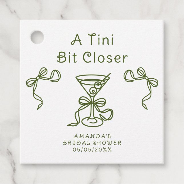 Étiquettes Cadeau A Tini Bit Closer Baby Shower  (Devant)