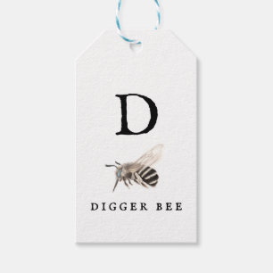 Étiquettes-cadeau Abeille à Digger "D"
