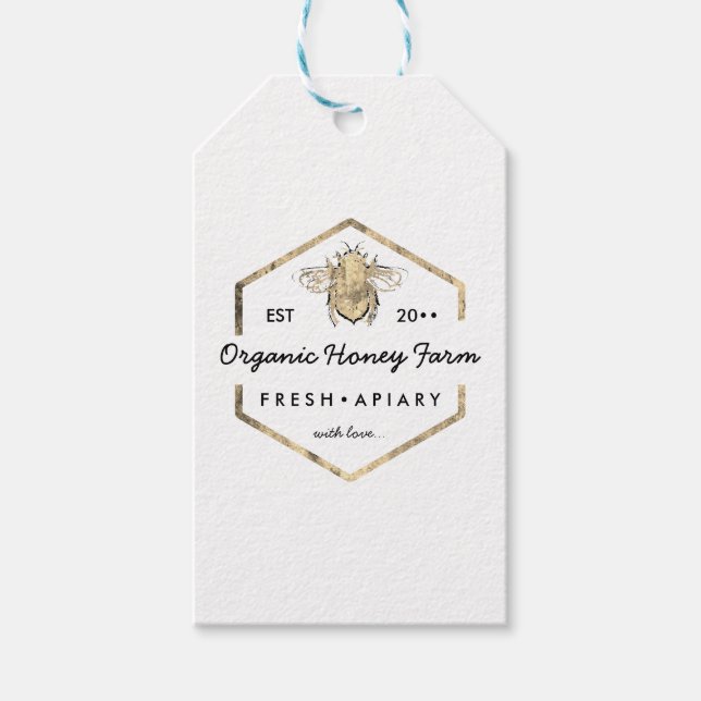 Étiquettes-cadeau abeille apiariste moderne (Devant)
