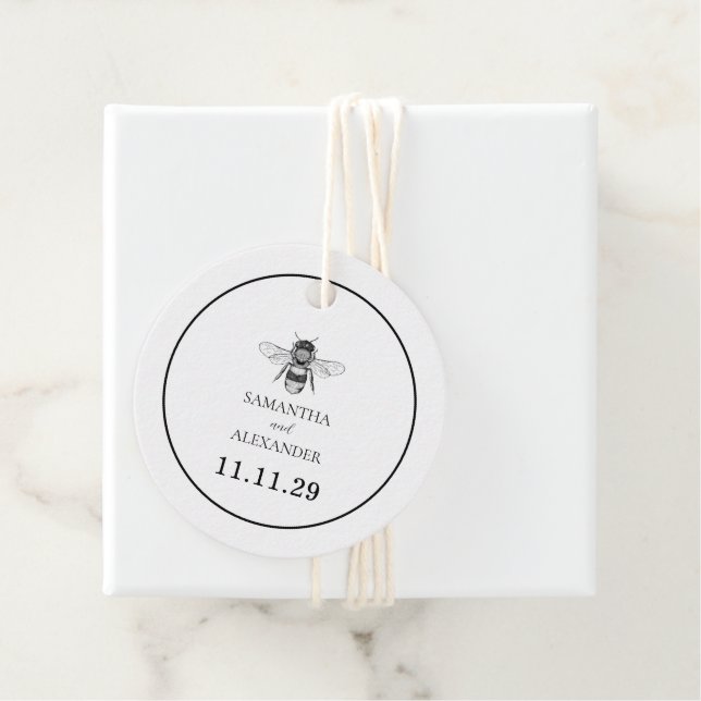Étiquettes Cadeau Abeille de jardin (En situation)