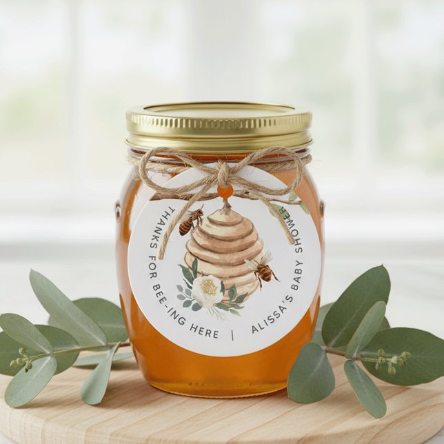 Étiquettes Cadeau Abeille de miel de fleur d'orange (Créateur téléchargé)
