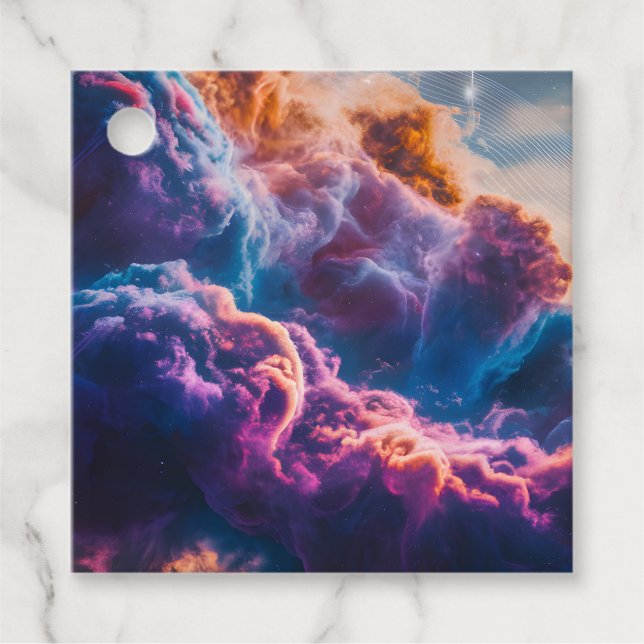 Étiquettes Cadeau Abstract Space Nebula Art - Colorful Cosmic (Devant)