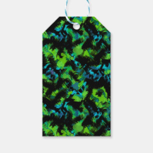 Étiquettes-cadeau Abstrait noir et vert