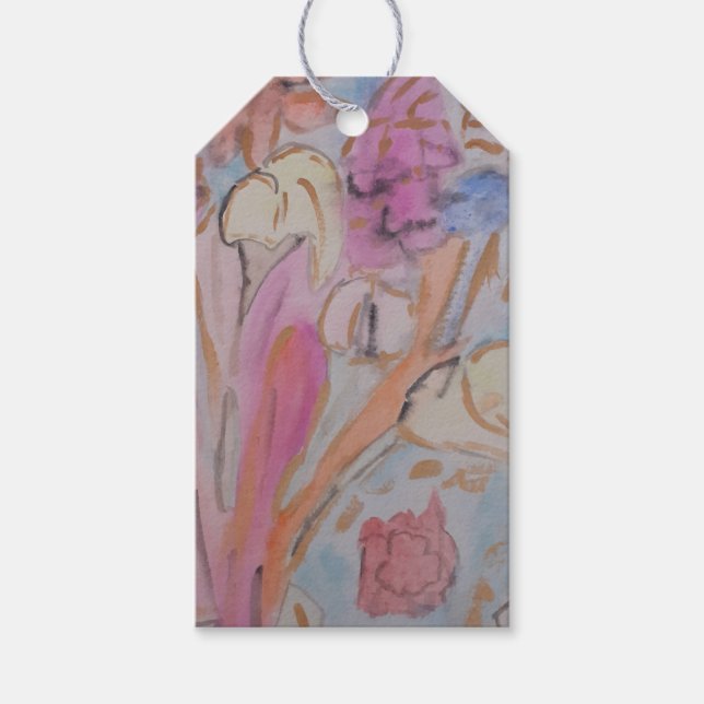 Étiquettes-cadeau Abstrait Pastel Floral (Devant)