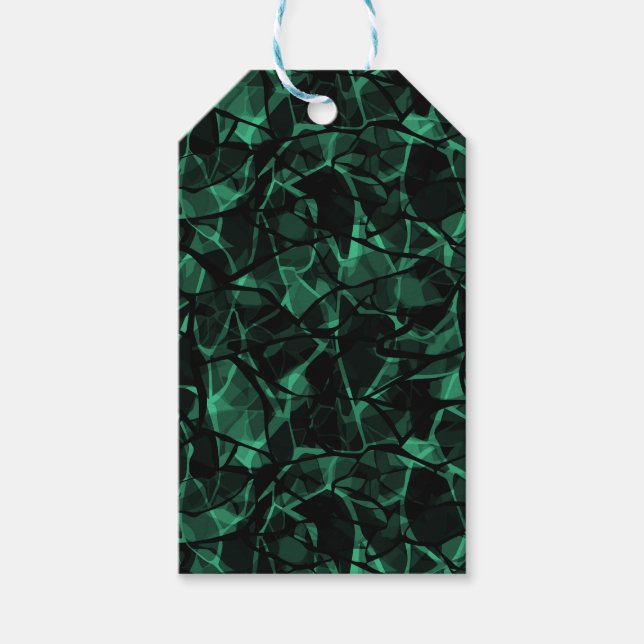 Étiquettes-cadeau abstrait vert (Devant)