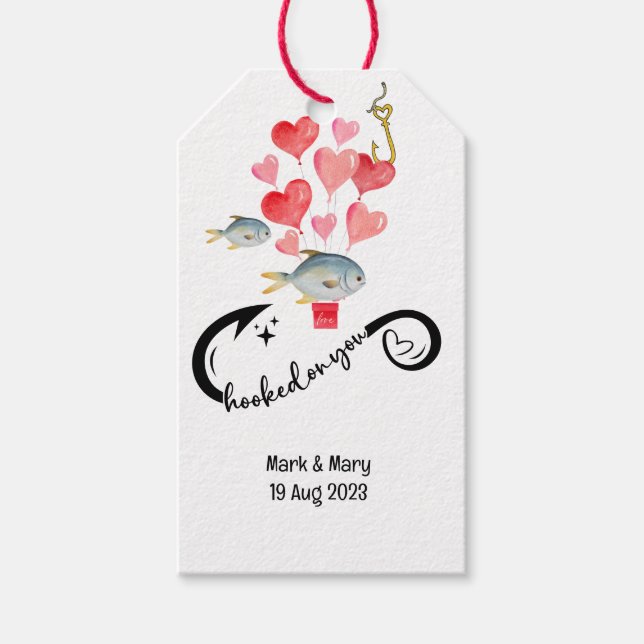 Étiquettes-cadeau Accompagné sur vous les amateurs de pêche Mariage  (Devant)