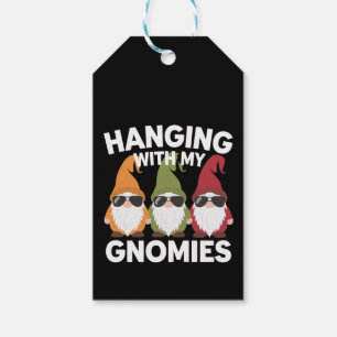 Étiquettes-cadeau Accroché avec mes gnomes drôle de gnome de jardin