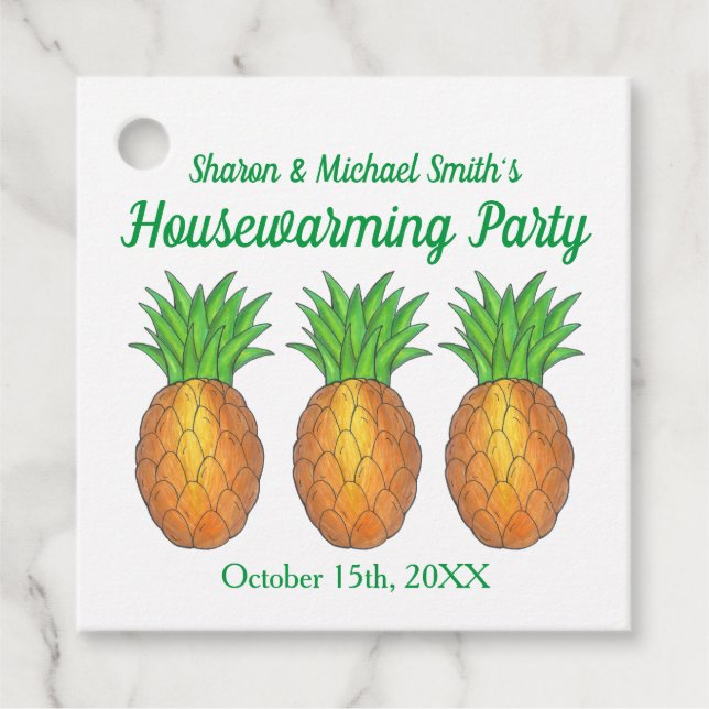 Étiquettes Cadeau Accueil ananas Open House House House House House (Devant)