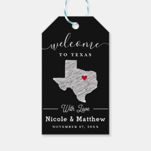 Étiquettes-cadeau Accueil du Mariage texan minimaliste texan Texas