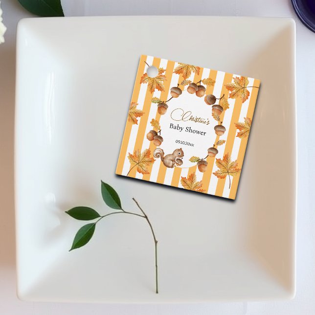 Étiquettes Cadeau Acorns et Baby shower des plombs d'automne d'écure (Créateur téléchargé)