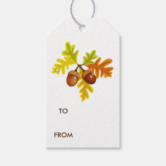 Étiquettes-cadeau Acorns et Feuille