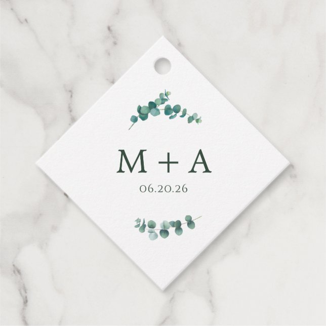 Étiquettes Cadeau Adélaïde Mariage Monogramme (Devant)