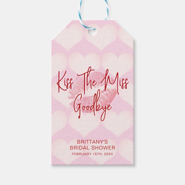 Étiquettes-cadeau Adieu à la Demoiselle de la Saint-Valentin (Devant)