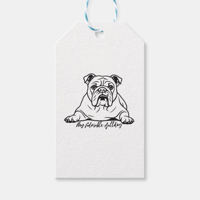 Étiquettes-cadeau Adorable Bulldog (Devant)