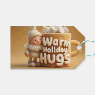 Étiquettes-cadeau Adorable Felt Gnome with Marshmallow Mug 