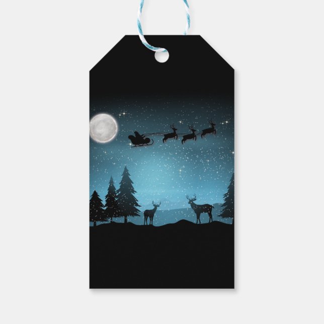 Étiquettes-cadeau Adorable Rindeer La Nuit (Dos)