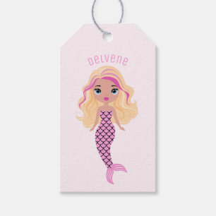 Étiquettes-cadeau Adorable sirène rose