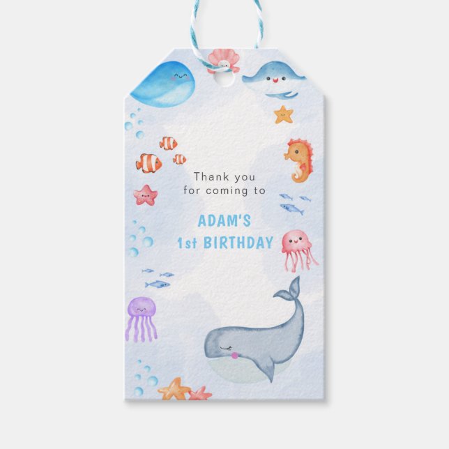 Étiquettes-cadeau Adorable Sous La Mer (Devant)