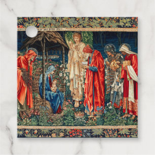 Étiquettes Cadeau ADORATION DE MAGI Morris, Burne-Jones Rectangulair