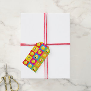 Étiquettes-cadeau Ados Emoji Fête d'Anniversaire Visages heureux