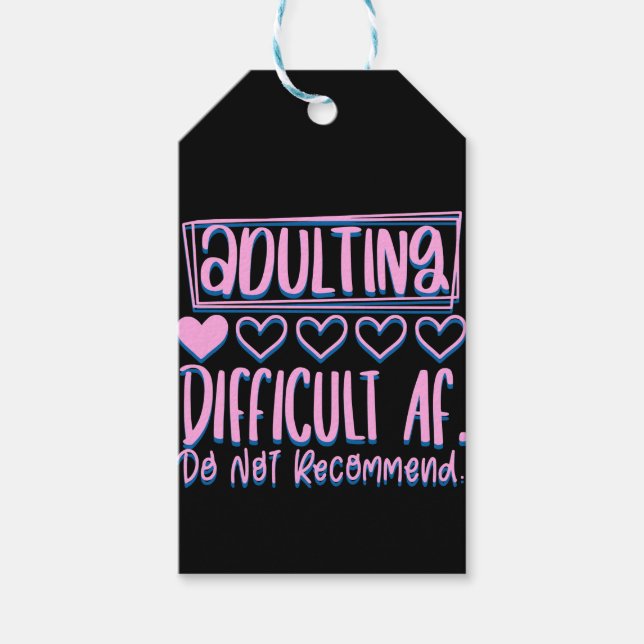Étiquettes-cadeau Adulte Adulte Difficile AF Ne Recommanderait Pas (Devant)