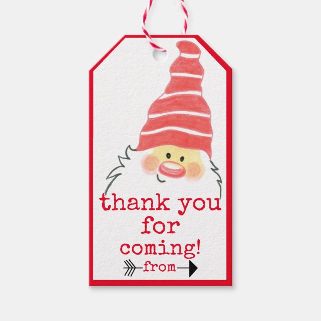Étiquettes-cadeau Adultes maison Hang Tag mignon Père Noël | (Devant)