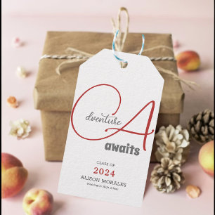 Étiquettes-cadeau Adventure Attend Photo Chic Peach Fuzz Graduation